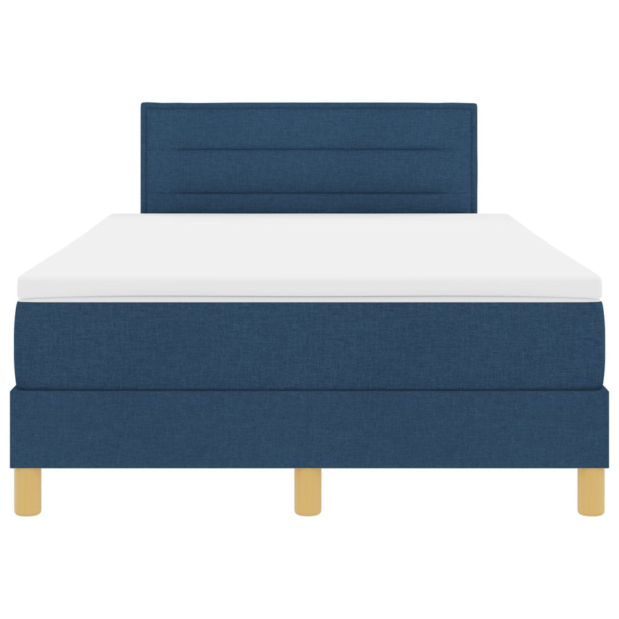 Boxspringbed Met Matras Stof Blauw 120 x 200 cm Lijnenontwerp