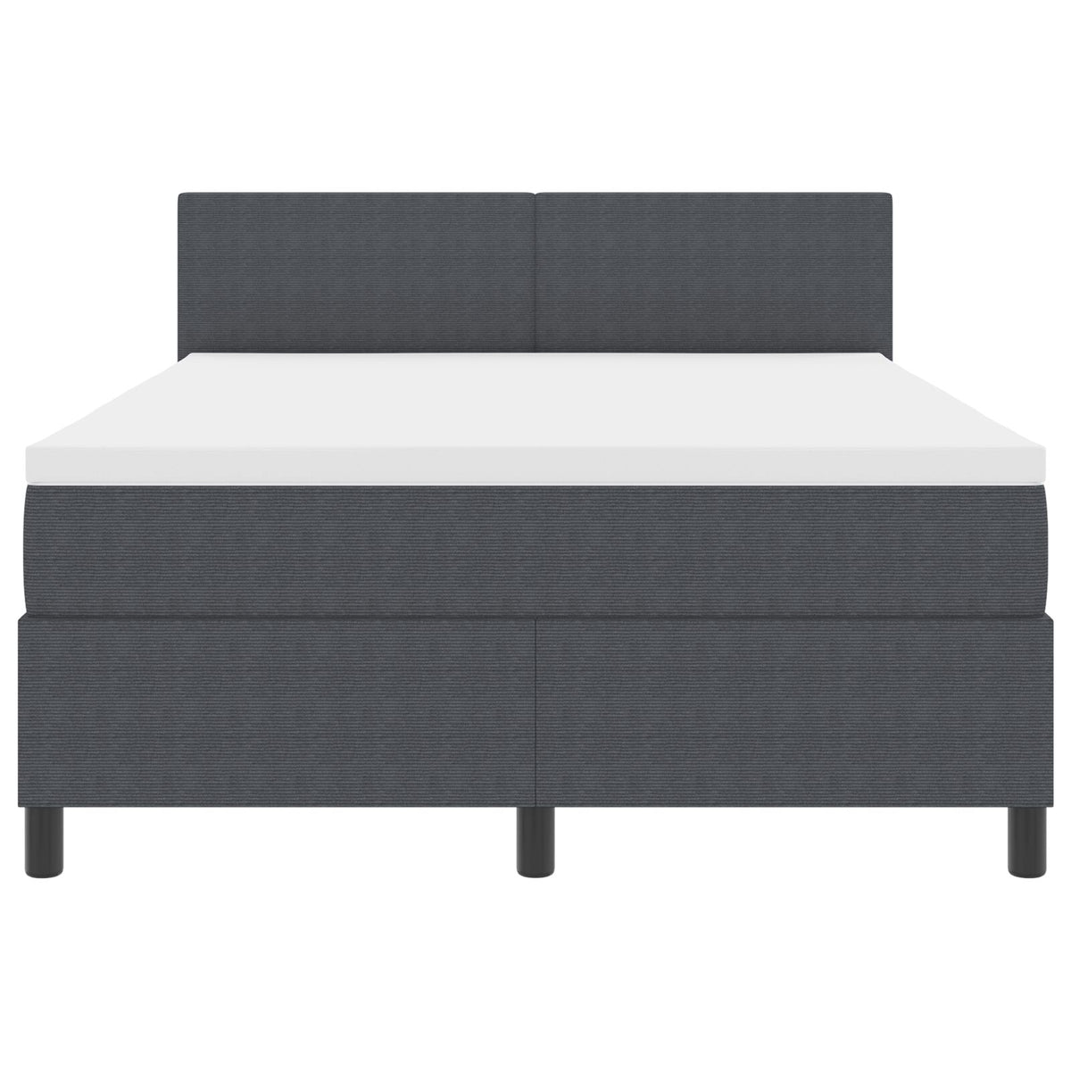 Boxspringbed Met Matras Donkergrijs 140X200 Cm Corduroy Stof