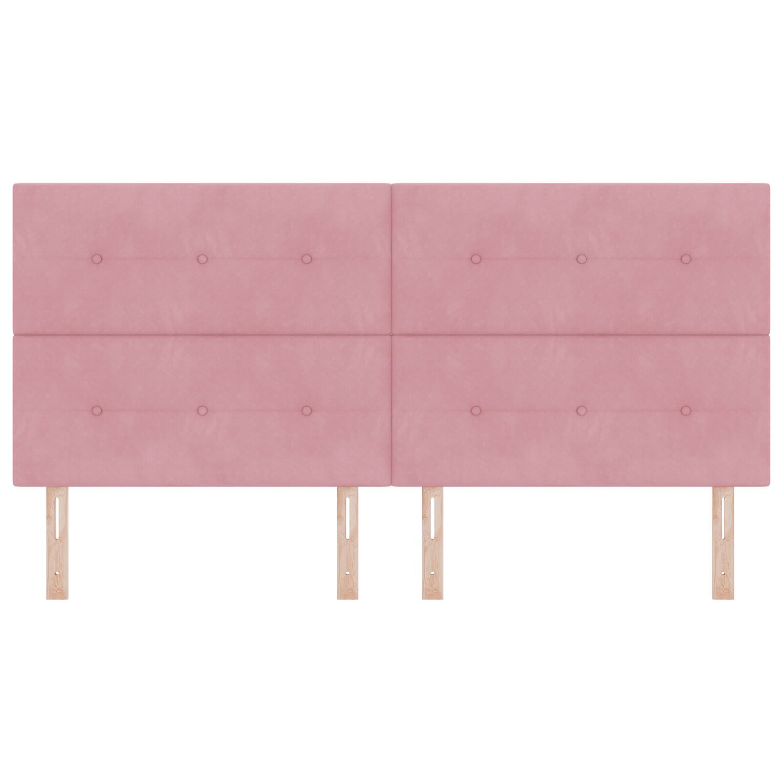 Hoofdbord Knoop Tufted Fluweel Roze 200 cm Hoog hoofdeind