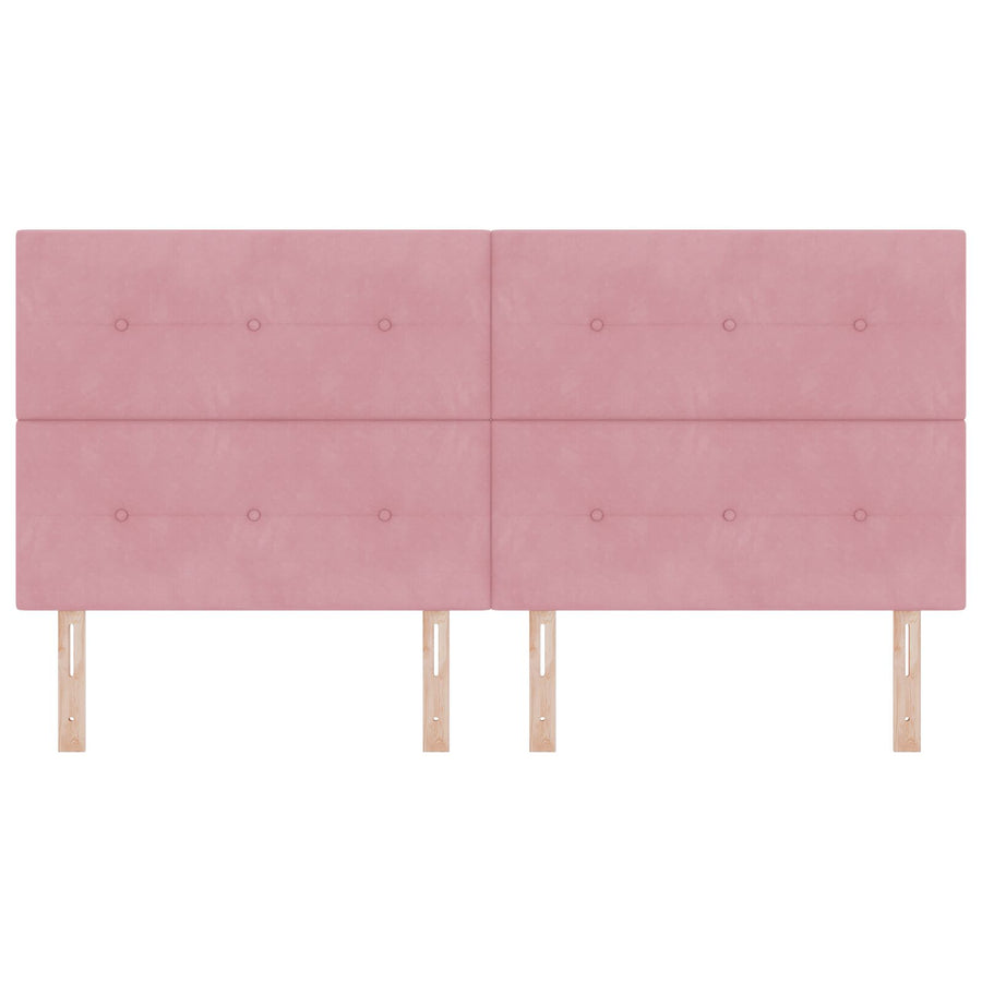 Hoofdbord Knoop Tufted Fluweel Roze 200 cm Hoog hoofdeind