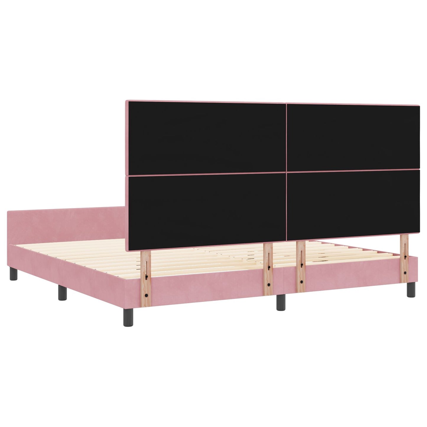 Bedframe Roze 200X200 Cm Fluweel Crème