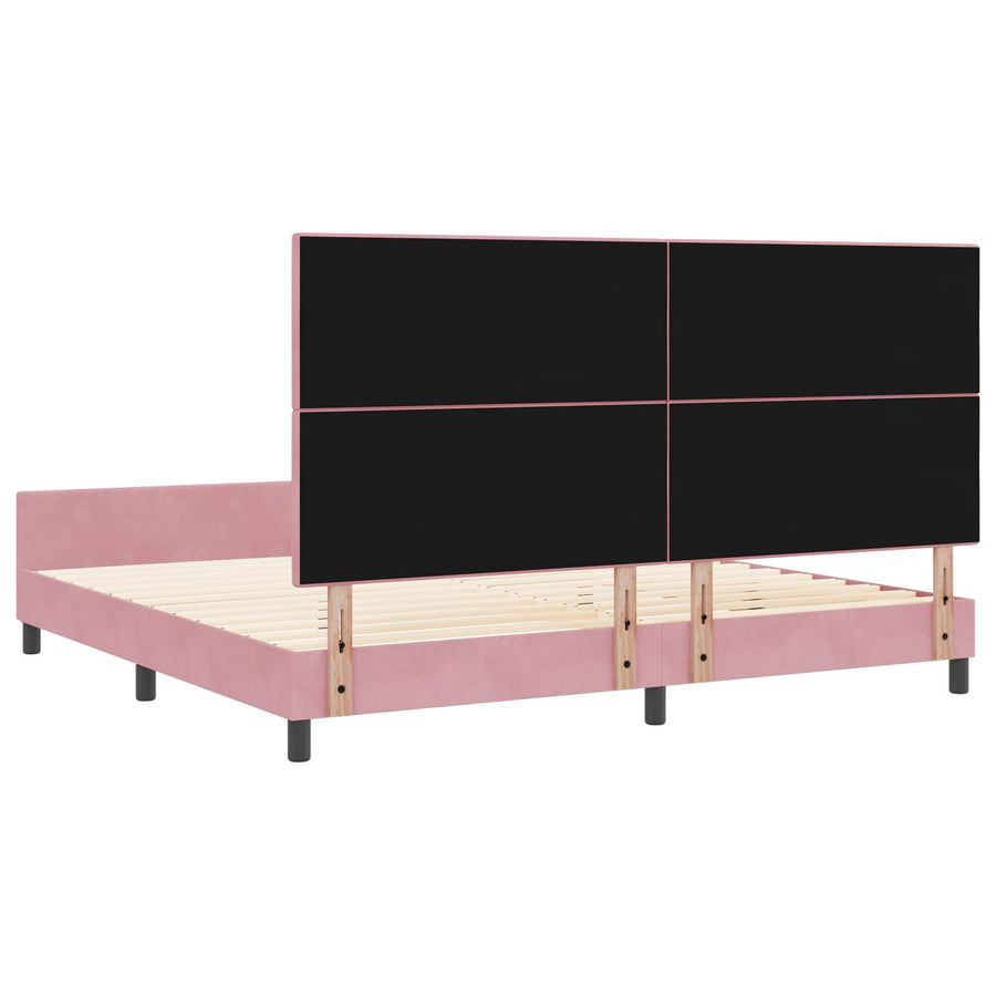 Bedframe Roze 200X200 Cm Fluweel Crème