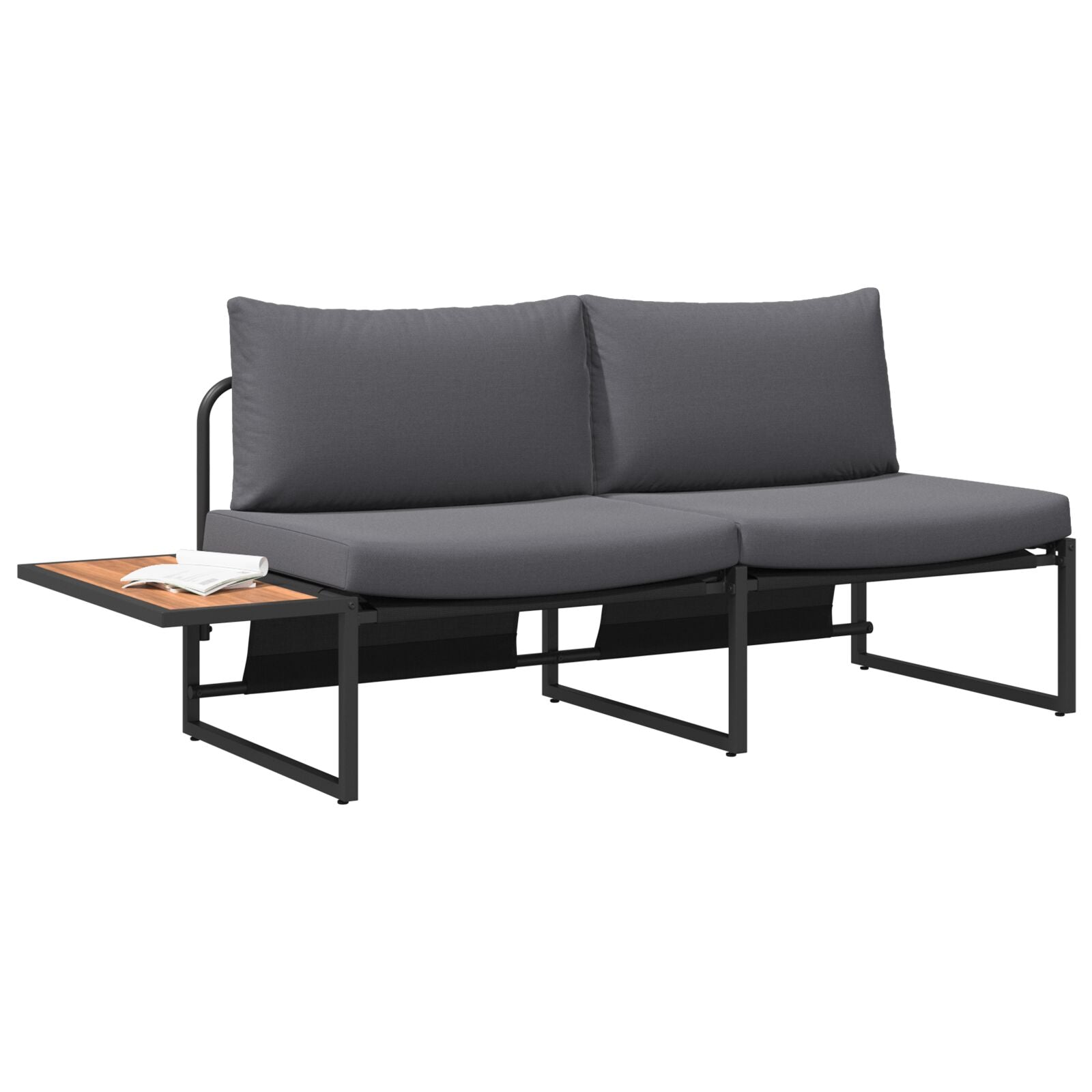 2-Zits Tuinsofa Met Kussens Anthraciet