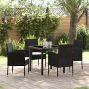 Tuinset poly rattan 4-persoons zwart