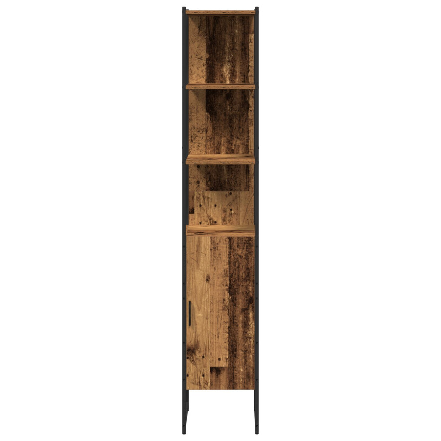 Badkamerkast Oude Hout 33X33X185,5 Cm Ingenieuw Hout