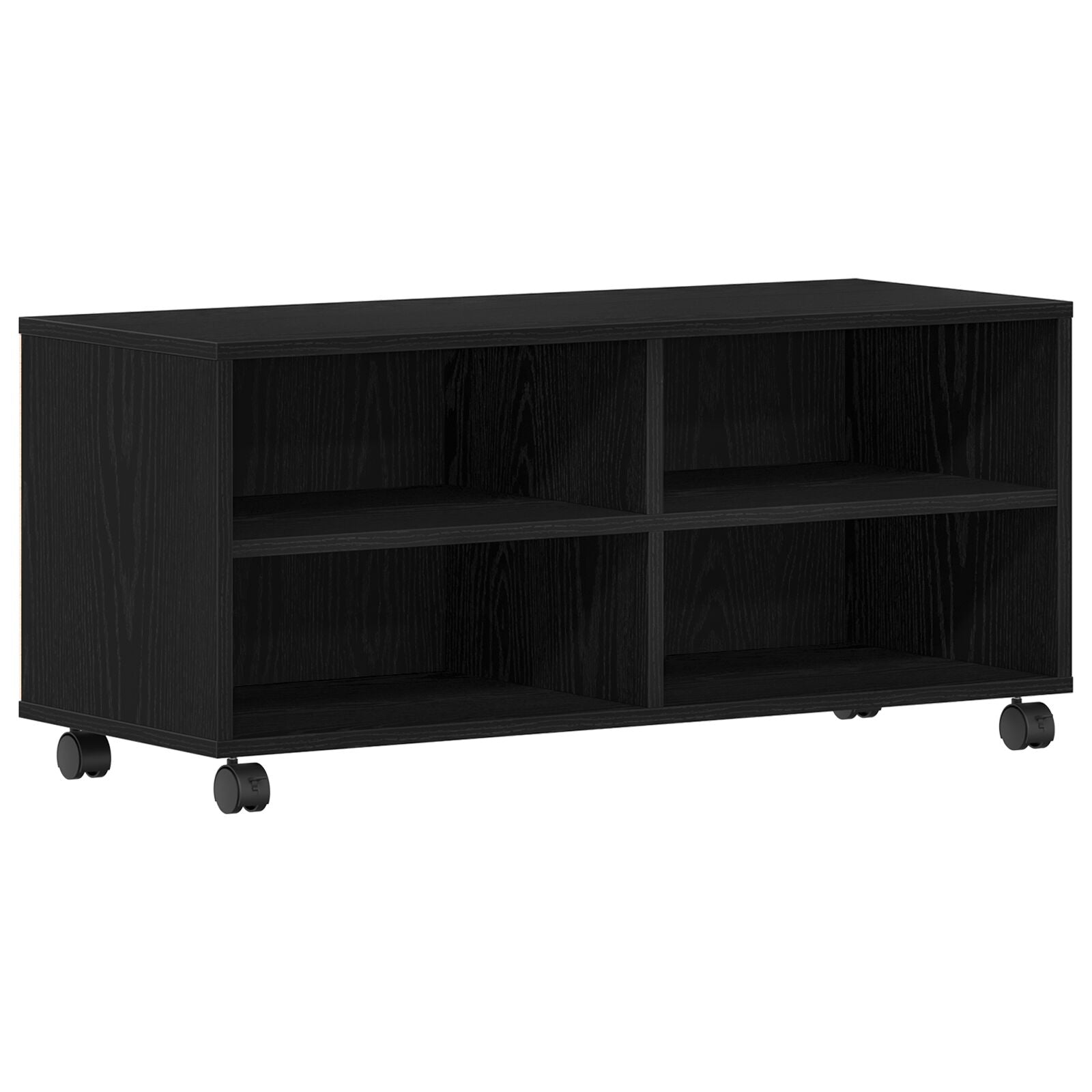 Tv Kast Zwart 90X35X35 Cm Geengineerd Hout Zwart eiken