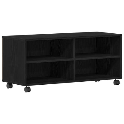 Tv Kast Zwart 90X35X35 Cm Geengineerd Hout Zwart eiken
