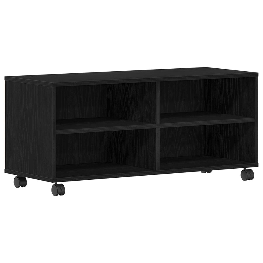 Tv Kast Zwart 90X35X35 Cm Geengineerd Hout Zwart eiken