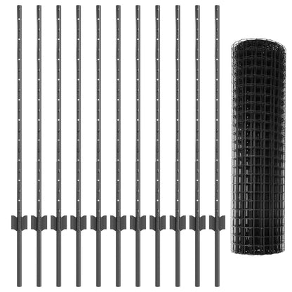 Euro Hek met 22 U-Palen Grijs 1x25 m Staal