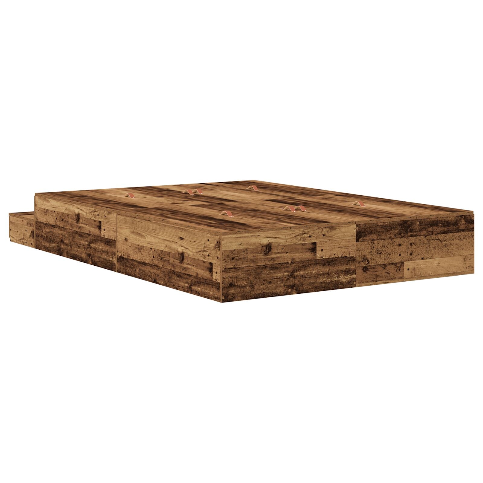Opslagbedframe Bruin Gestructureerd Hout 135,5 X 190 X 31,5 Cm Artisanaal Eiken