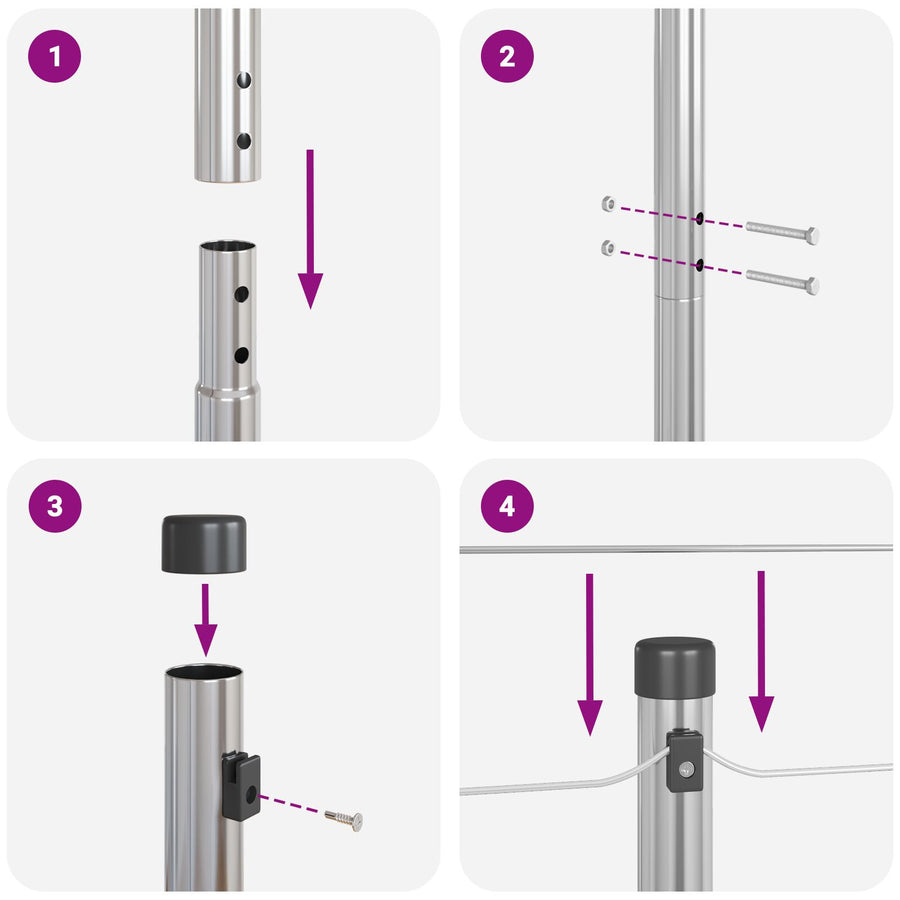 Hekpalen 26 St Ø32 Mm Gegalvaniseerd Staal 170 cm 26x paal
