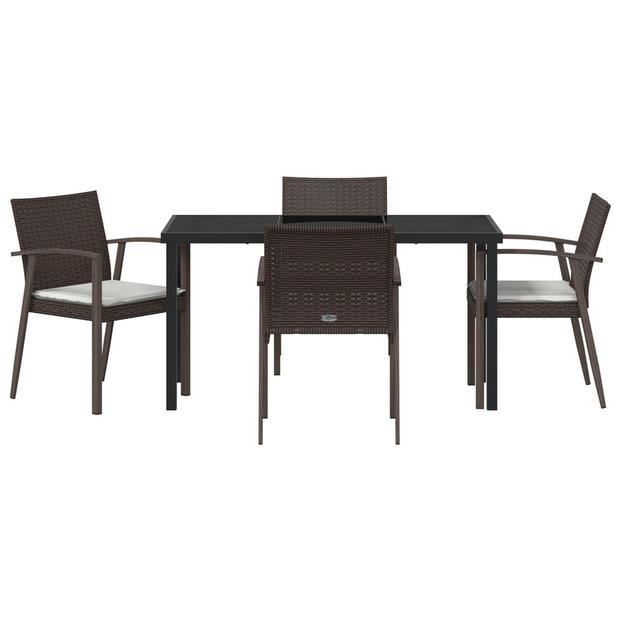 Set Van 2 Bruin Poly Rattan, Staal Duurzaam