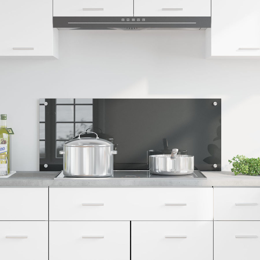 Keuken Achterwand 100X40X0,6 Cm Gehard Glas Donkergrijs 100 x 40 cm