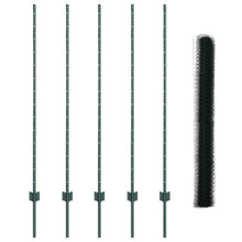 Hekpalen 5 Stuks U-Kanaal Groen 140 Cm Staal,  Zeskant Hek Groen 1.4X10 M Staal