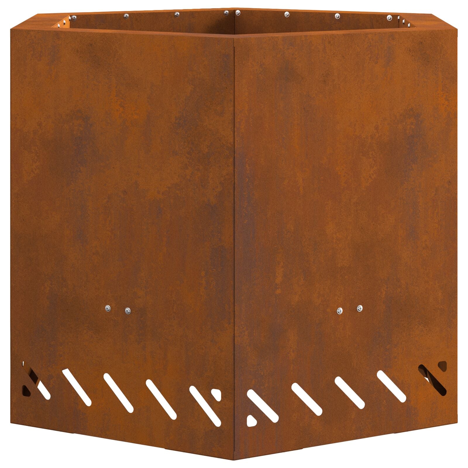 Rookloze Vuurkorf Hexagonaal Weerbestendig Staal 58 x 58 x 51 cm Verweerd staal/Bruin