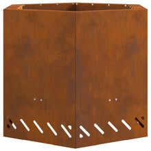 Rookloze Vuurkorf Hexagonaal Weerbestendig Staal 58 x 58 x 51 cm Verweerd staal/Bruin