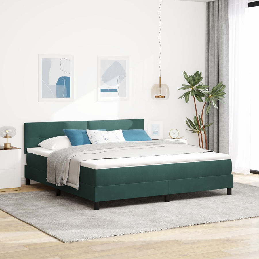 Boxspringbed Met Matras Donkergroen Super King Velvet Blauw
