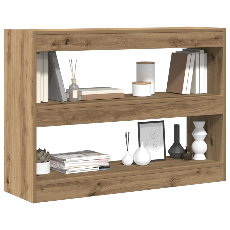 Boekenplank/Room Divider - Artisan Eiken - 100X30X72 Cm - Gemaakt Van Behandeld Hout