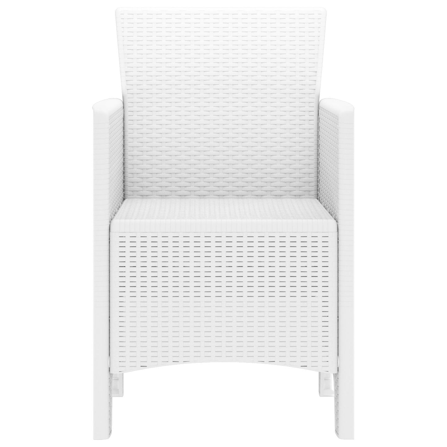 Tuinstoel Set Van 4 Poly Rattan Standaard Lichtgewicht zonder kussen Wit