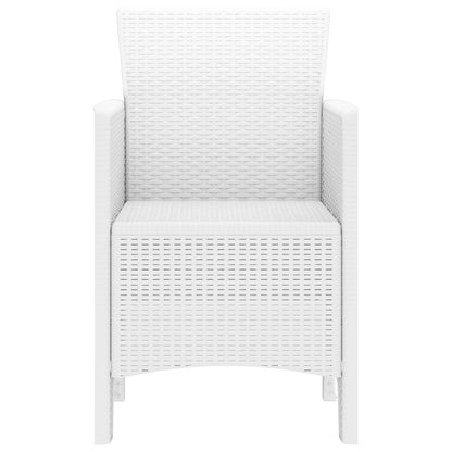 Tuinstoel Set Van 4 Poly Rattan Standaard Lichtgewicht zonder kussen Wit