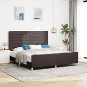 Bedframe 180x200 cm stof donkerbruin