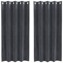 Zwartout Gordijnen 2 Stuks Fluweel Lichtgrijs 140 x 175 cm met oogjes