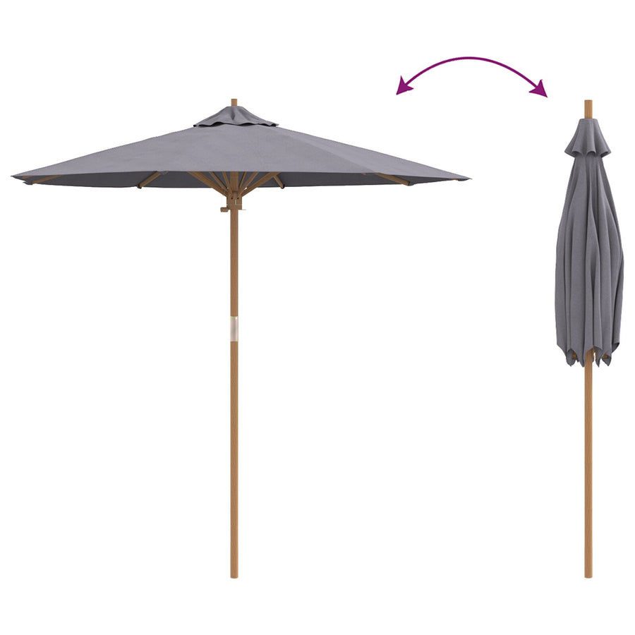 Tuinparasol 217X230 Cm Bamboe 217 x 217 x 230 cm Donkergrijs