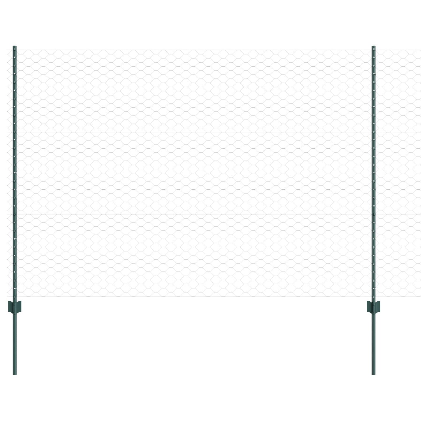 Hekpalen 5 Stuks U-Kanaal Groen 150 Cm Staal,  Hexagonaal Hek Groen 1.5X10 M Staal