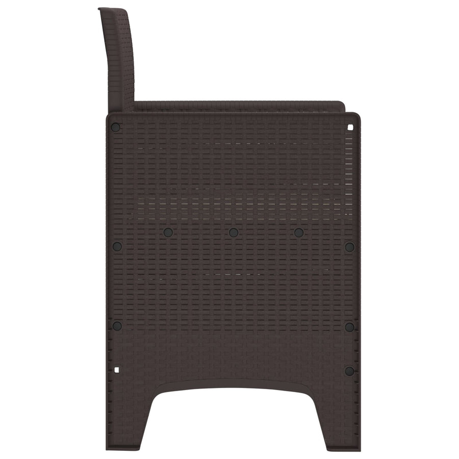 Tuinmeubels Met Kussens 2 Stuks Poly Rattan Crème Wit Bruin