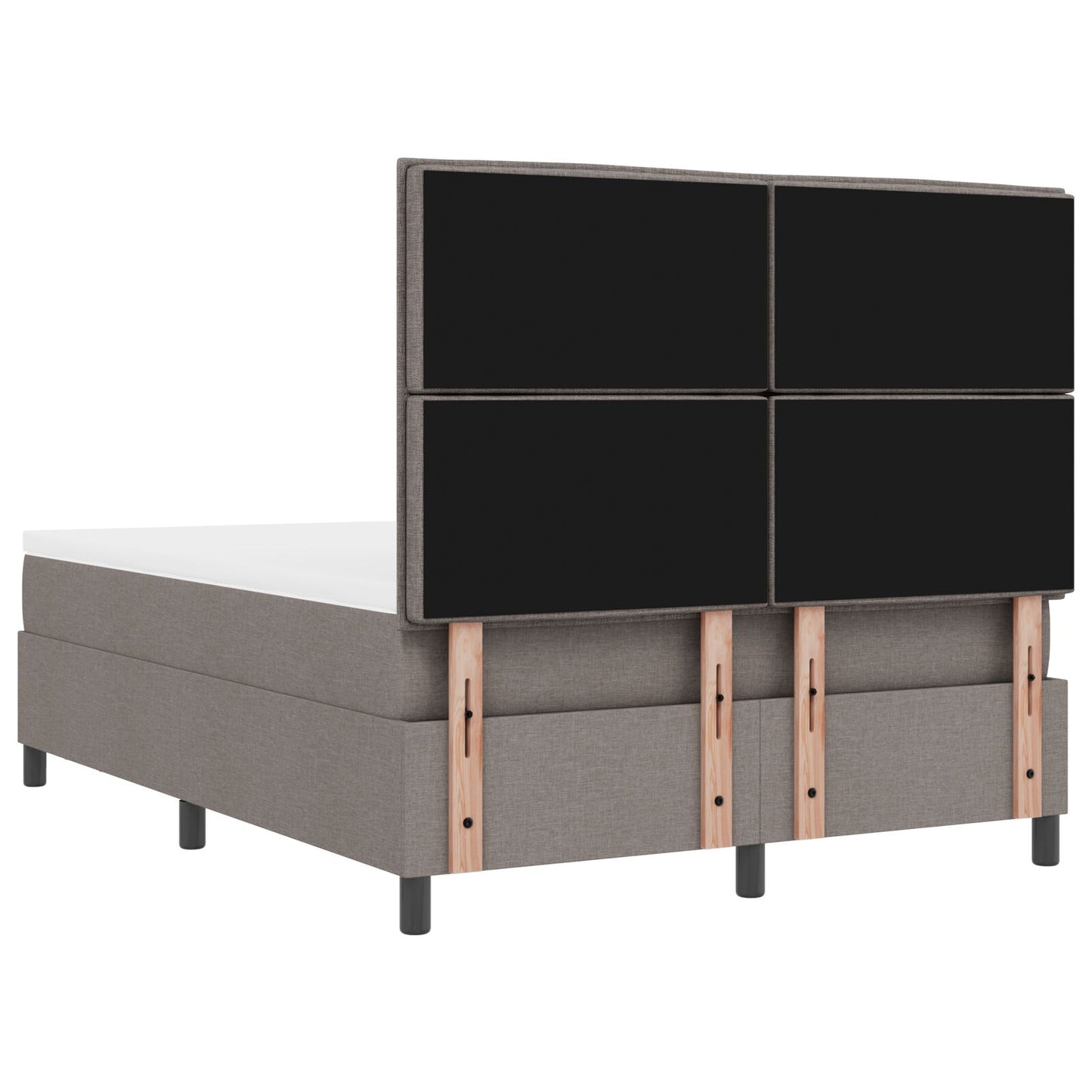 Boxspring Bed Met Matras & Bench Stof Taupe 140 x 190 cm Lijnen ontwerp