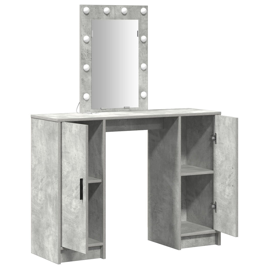 Kaptafel Met Led Verlichting Betonnen Grijs 102X33X135 Cm Beton grijs