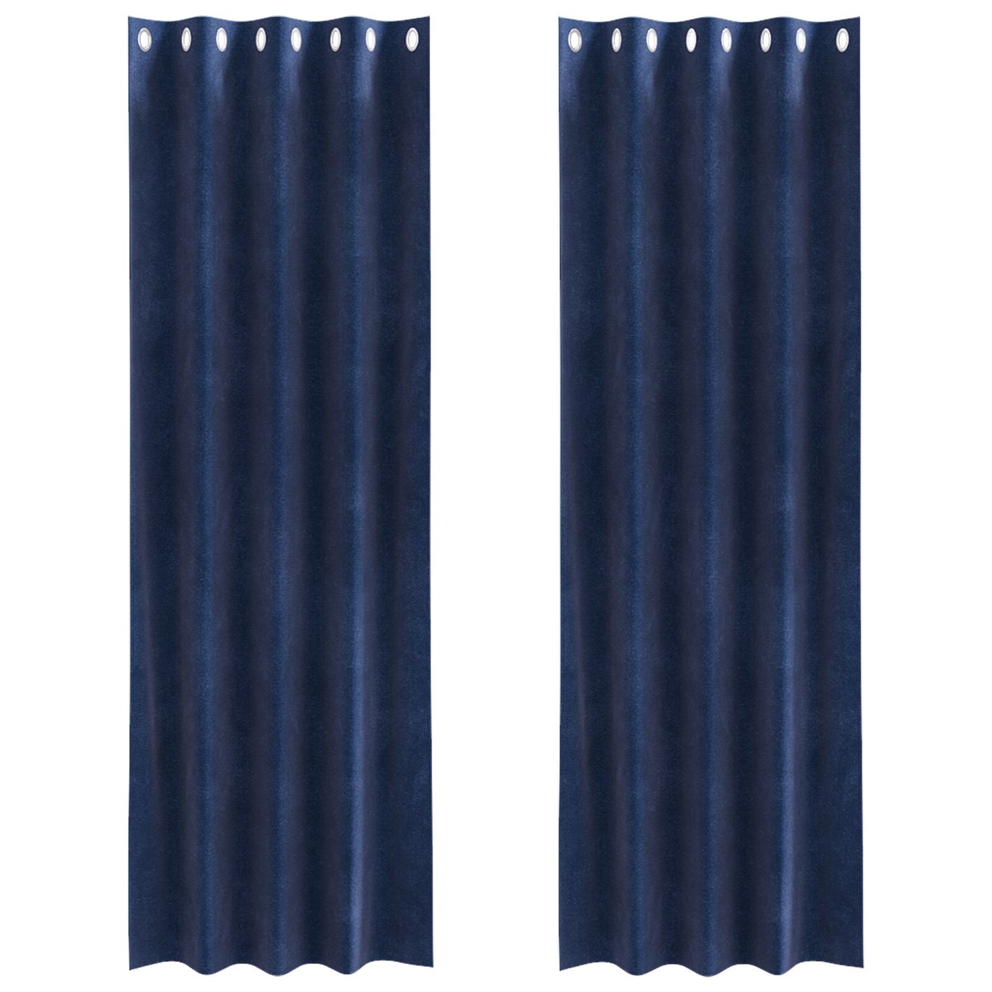 Zwartouts Gordijnen 2 Stuks E Velvet Donkerblauw 140 x 260 cm met oogjes