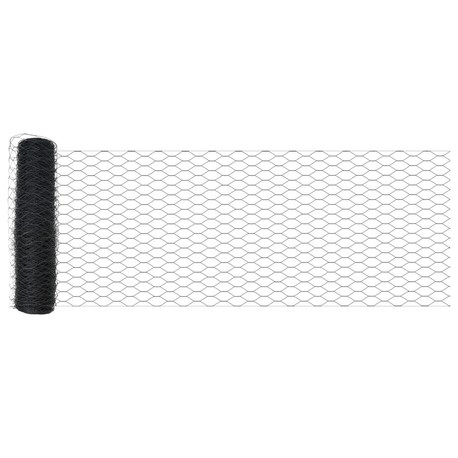 Hekpalen 11 Stuks U-Kanaal Grijs 60 Cm Staal,  Zeshoek Hek Grijs 0,6X25 M Staal