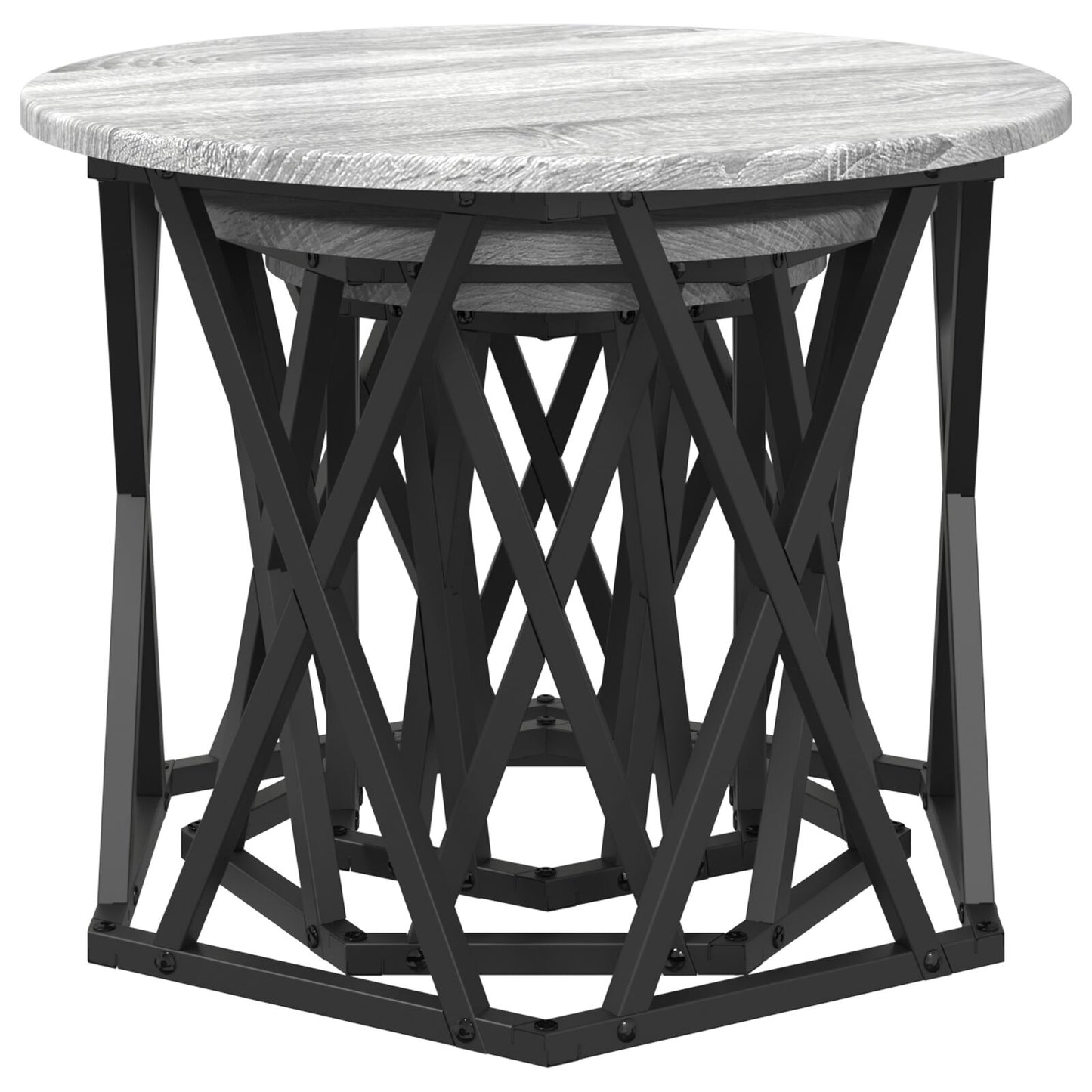 Nesting Bijzettafels 3 Pcs Bewerkt Hout Grijze sonoma