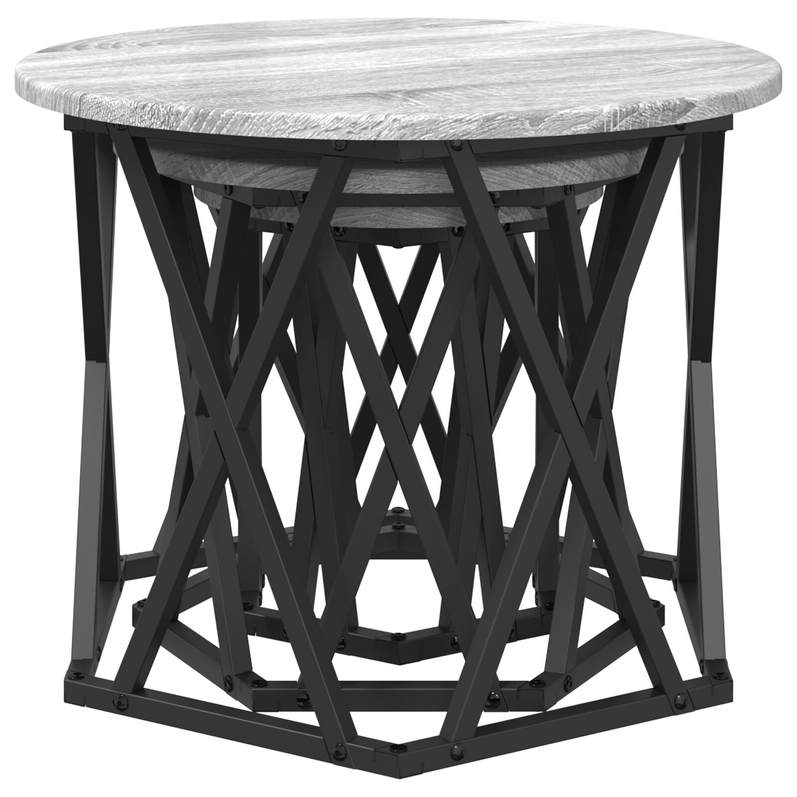 Nesting Bijzettafels 3 Pcs Bewerkt Hout Grijze sonoma