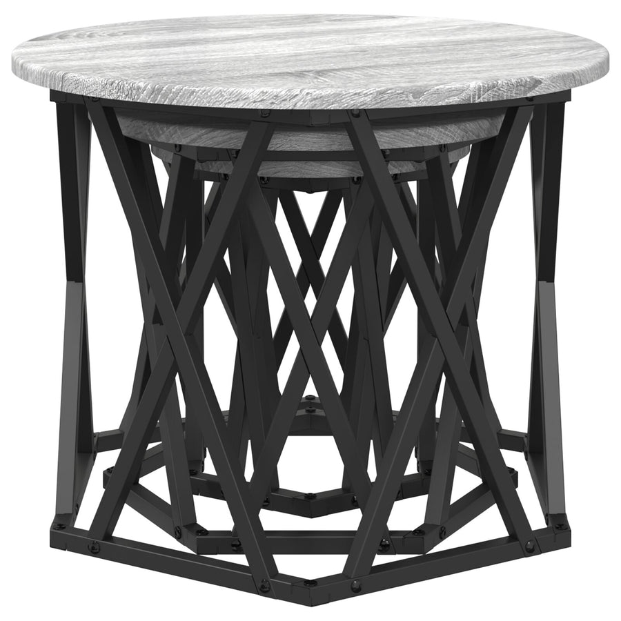 Nesting Bijzettafels 3 Pcs Bewerkt Hout Grijze sonoma