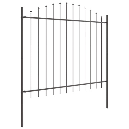 Tuinafscheiding Met Hoofdsteun 11,9X1,5 M Staal Grijs 11.9 m 125-150 cm