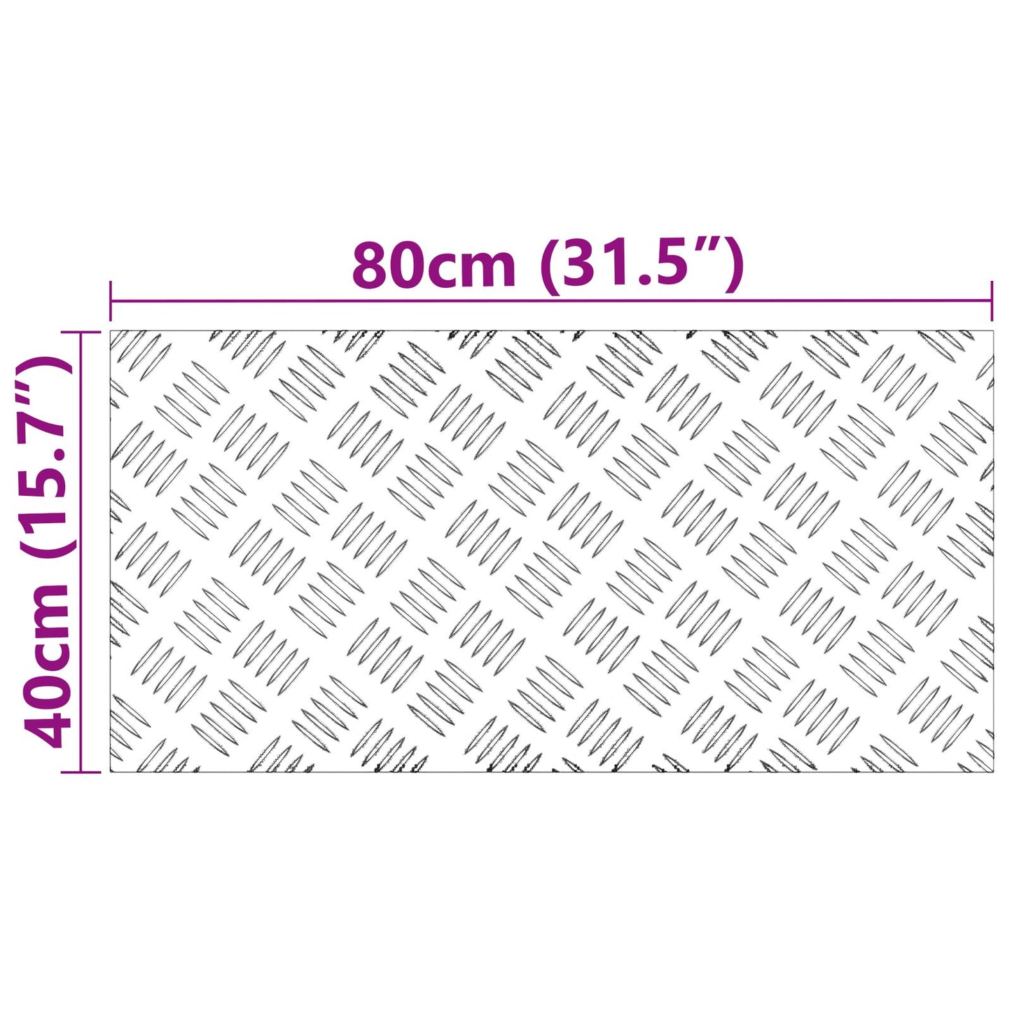 Aluminium Checker Platen 4 St Anti-Slip 80X40 Cm 80 x 40 x 0.3 cm Rechthoekig