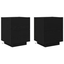 Nachtkastjes Met Led-Verlichting 2 Stuks Zwart Eiken 45X40X55 Cm