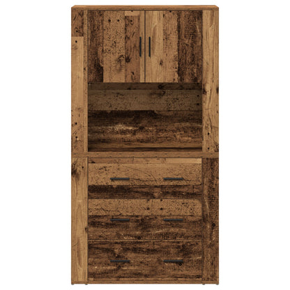 Highboard 80X33X150 Cm Gelaagd Hout Oud hout