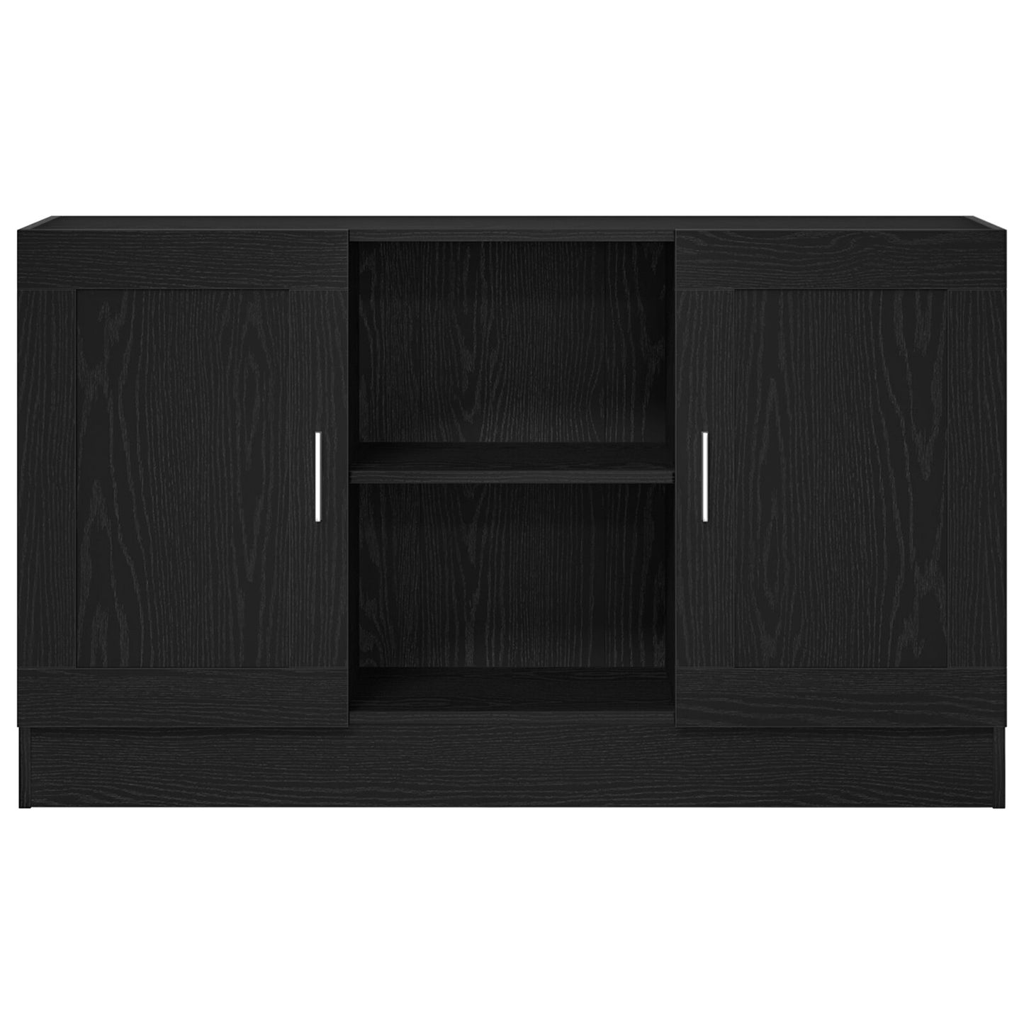 Zwart Eiken Sideboard 120X30,5X70 Cm Van Geengineerd Hout