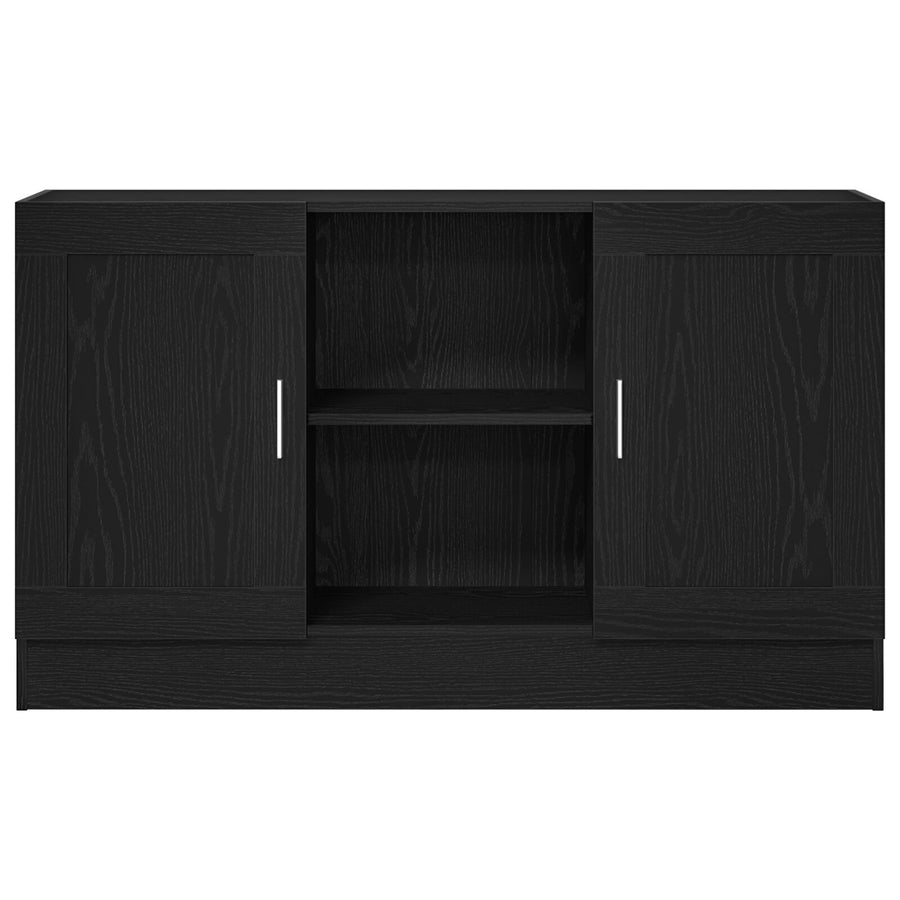 Zwart Eiken Sideboard 120X30,5X70 Cm Van Geengineerd Hout