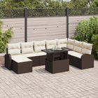 Garden Sofa Set with Cushions 9 pcs Brown and Cream