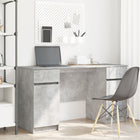 Bureau 140x49x76 cm betongrijs bewerkt hout