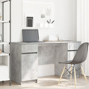 Desk with drawer Concrete Grey 140 x 49 x 76 cm Engineered wood