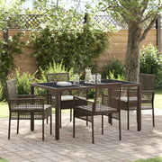 Tuin eettafelset 5-delig poly rattan bruin