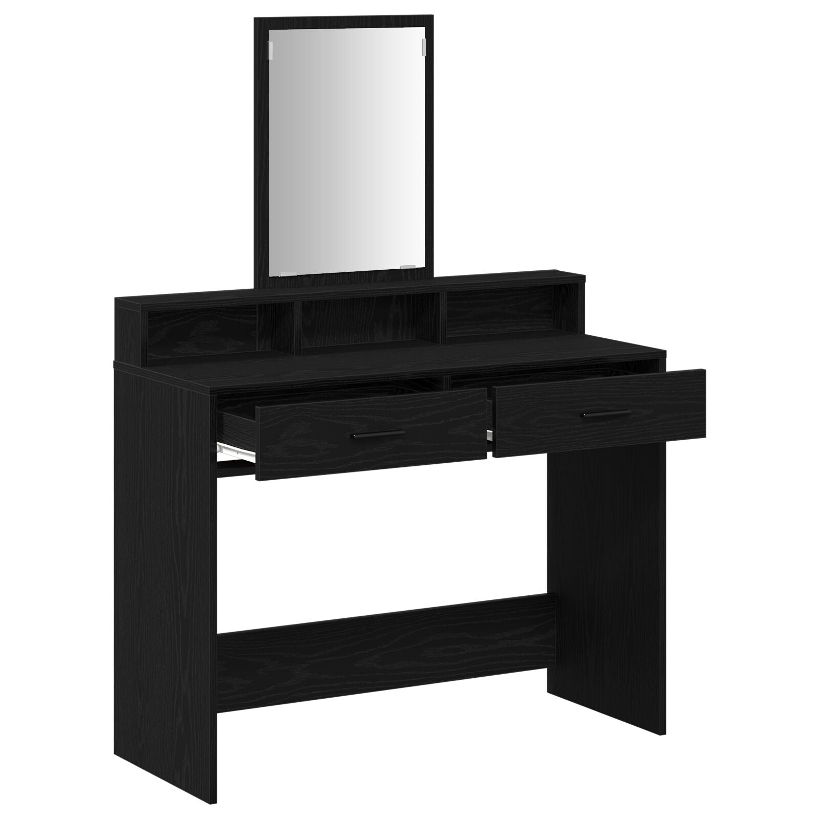 Kaptafel Met Lades 100 x 41 x 140 cm Zwart eiken