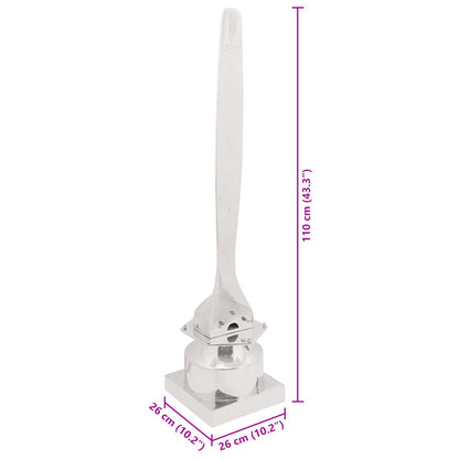 Beeld Zilver 26X26X110 Cm Aluminium Half Propeller
