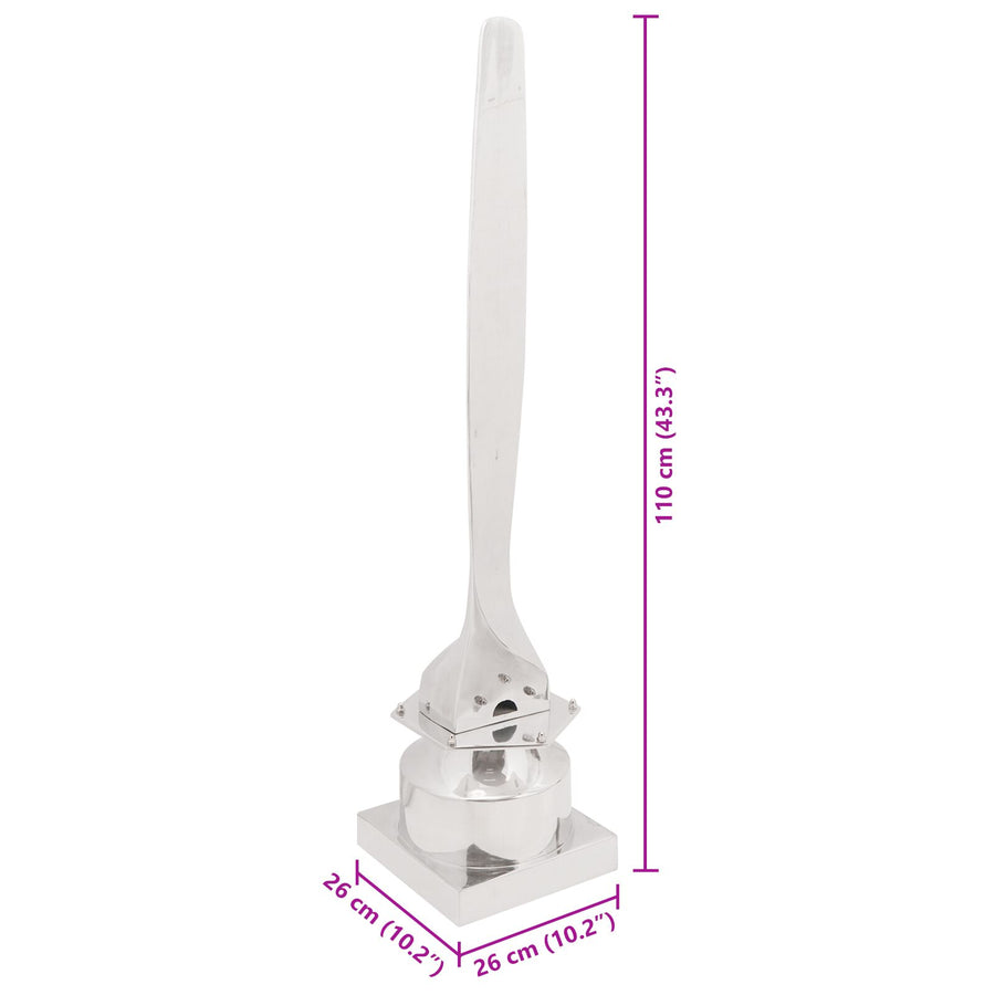 Beeld Zilver 26X26X110 Cm Aluminium Half Propeller