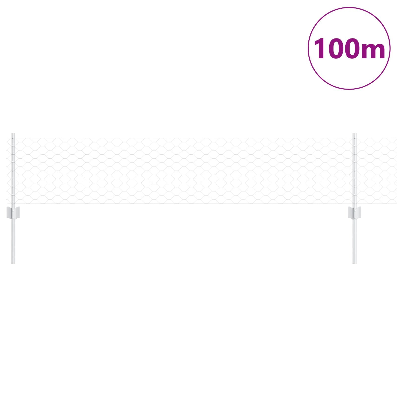 Hekpalen 11 Stuks U-Kanaal 40 Cm Gegalvaniseerd Staal,  Hexagonaal Hek 0,4X100 M Gegalvaniseerd Staal